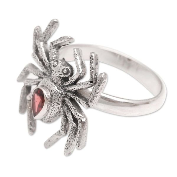 Alternate image for Mens Garnet Cocktail Ring with Spider Motif Stretch Your Legs