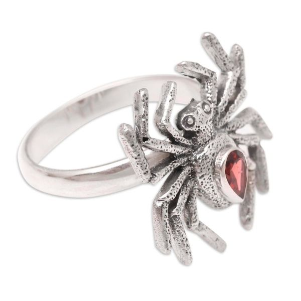 Alternate image for Mens Garnet Cocktail Ring with Spider Motif Stretch Your Legs