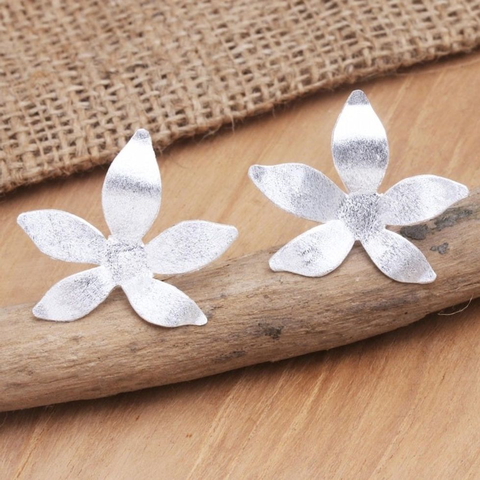 Hand Made Sterling Silver Drop Earrings 'Silver Surge'