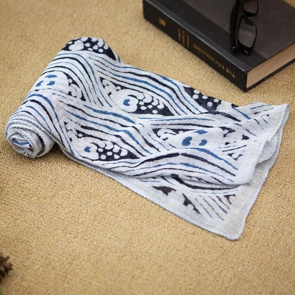 Alternate image for Hand-Woven Cotton Shawl with Natural Dyes Best in Blue