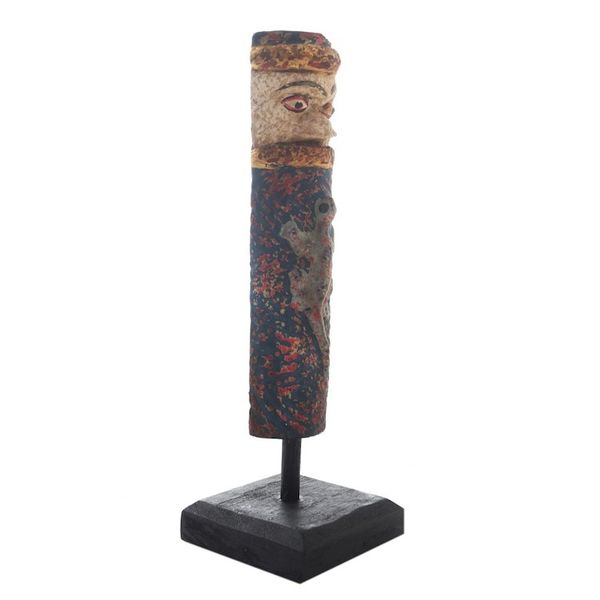 Alternate image for Hand Painted Albesia Wood Borneo Culture Statuette Dayak Sign