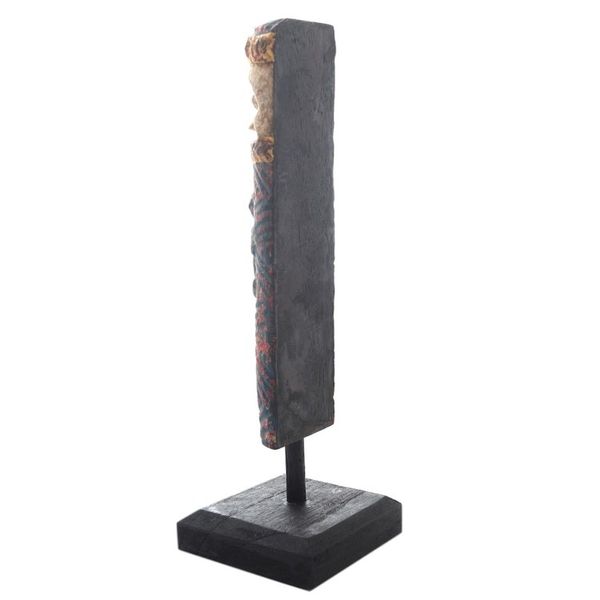 Alternate image for Hand Painted Albesia Wood Borneo Culture Statuette Dayak Sign