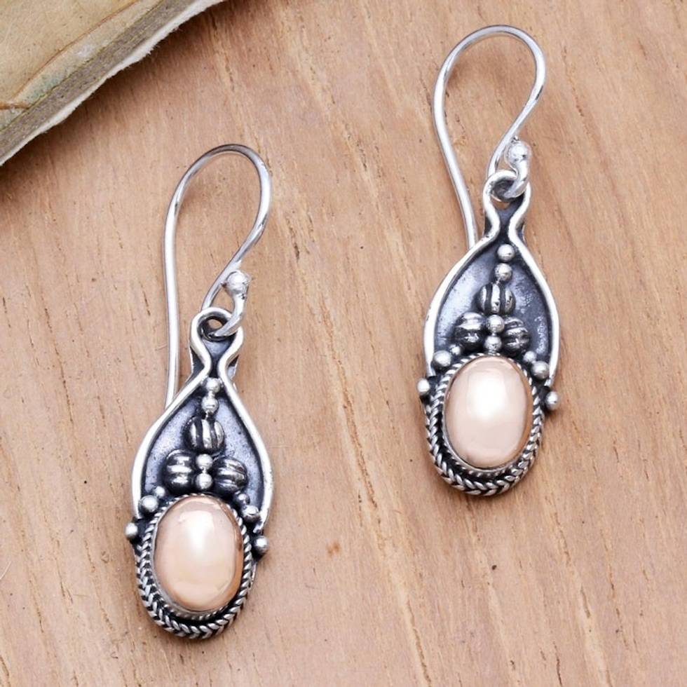 Gold-Accented Sterling Silver Dangle Earrings 'Golden Blink'