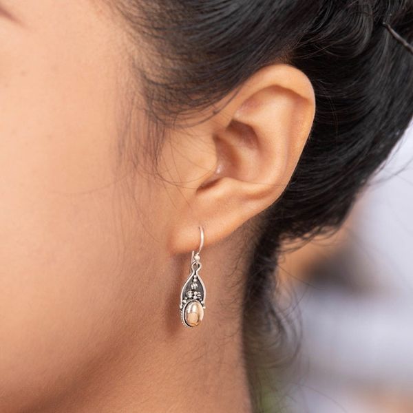 Alternate image for Gold-Accented Sterling Silver Dangle Earrings Golden Blink
