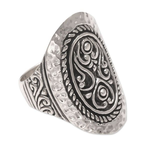 Alternate image for Mens Hand Made Sterling Silver Cocktail Ring Palace Door
