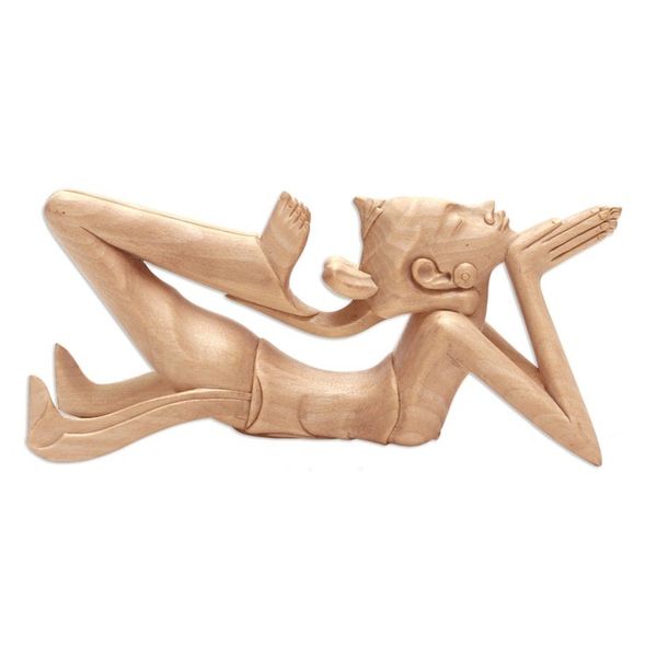 Alternate image for Handmade Wood Sculpture from Bali Flexible Female