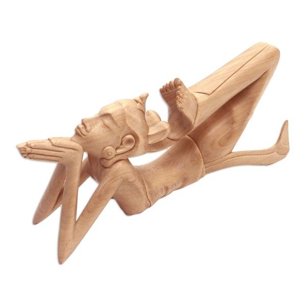 Alternate image for Handmade Wood Sculpture from Bali Flexible Female