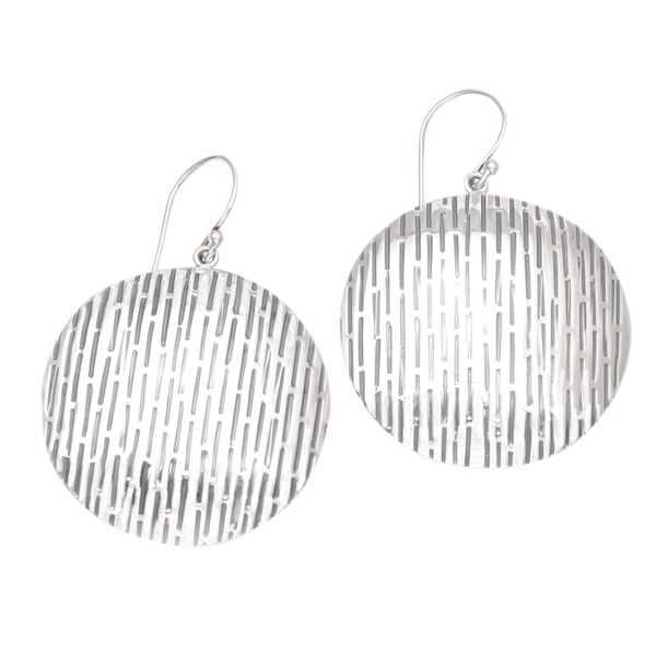 Alternate image for Artisan Crafted Sterling Silver Dangle Earrings Round Labyrinth