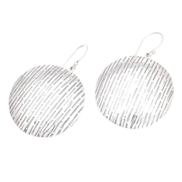 Alternate image for Artisan Crafted Sterling Silver Dangle Earrings Round Labyrinth