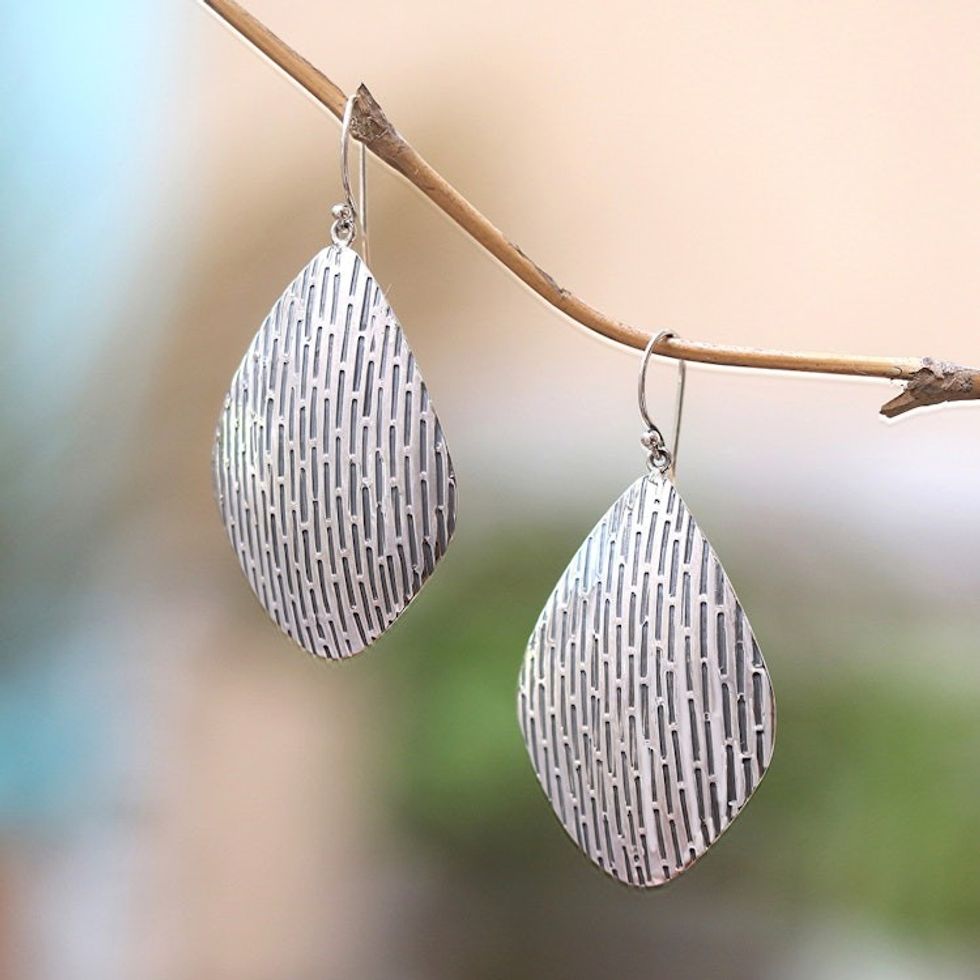 Artisan Crafted Sterling Silver Earrings 'Torrent'