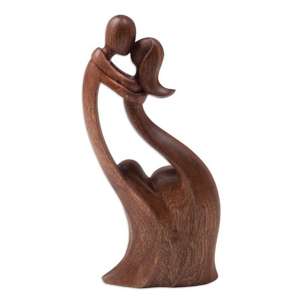 Alternate image for Artisan Handcrafted Wood Sculpture I Missed You