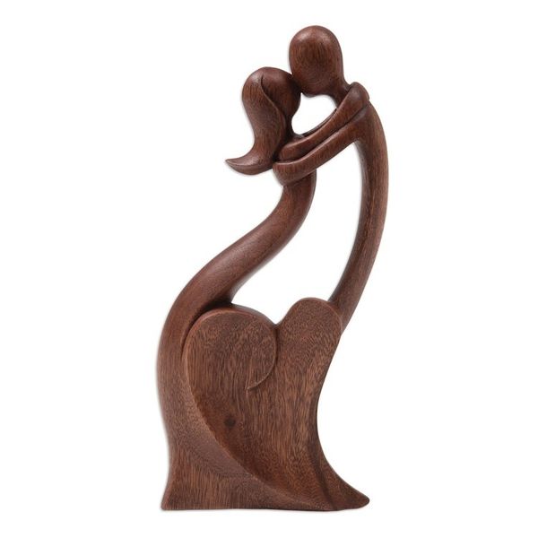 Alternate image for Artisan Handcrafted Wood Sculpture I Missed You