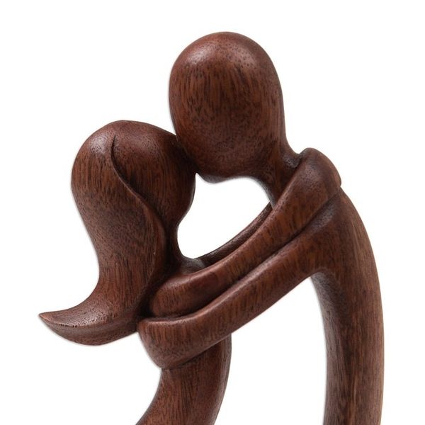 Alternate image for Artisan Handcrafted Wood Sculpture I Missed You