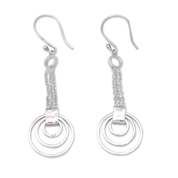 Alternate image for Modern Sterling Silver Dangle Earrings from Java Luminous Modernity