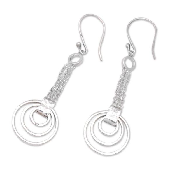 Alternate image for Modern Sterling Silver Dangle Earrings from Java Luminous Modernity