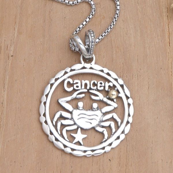 Alternate image for 18k Gold-Accented Cancer Pendant Necklace from Bali Sparkling Cancer