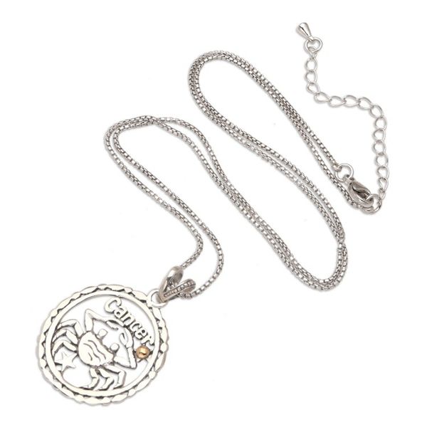 Alternate image for 18k Gold-Accented Cancer Pendant Necklace from Bali Sparkling Cancer