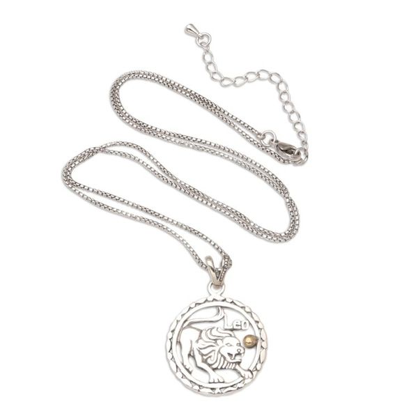 Alternate image for 18k Gold-Accented Leo Pendant Necklace from Bali Sparkling Leo