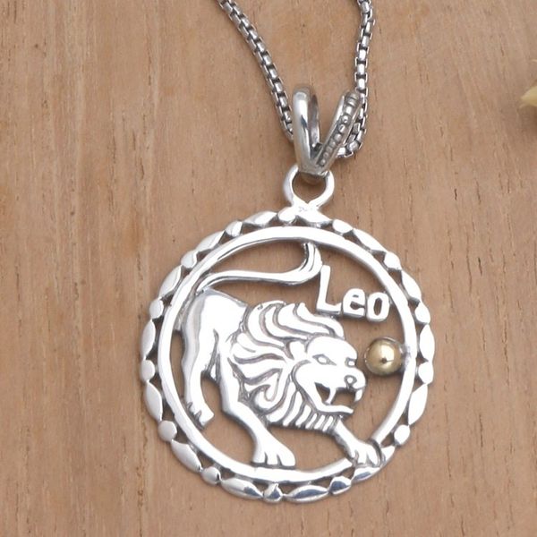 Alternate image for 18k Gold-Accented Leo Pendant Necklace from Bali Sparkling Leo
