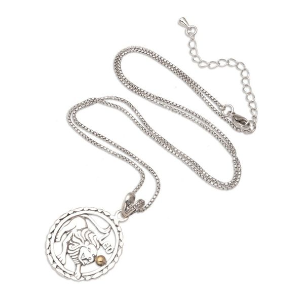 Alternate image for 18k Gold-Accented Leo Pendant Necklace from Bali Sparkling Leo