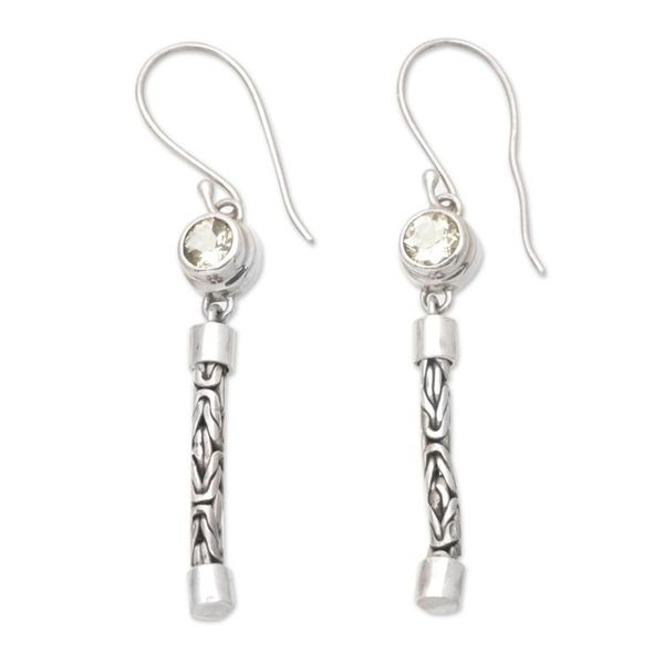 Alternate image for Faceted Citrine Sterling Silver Dangle Earrings from Bali Optimistic Journey