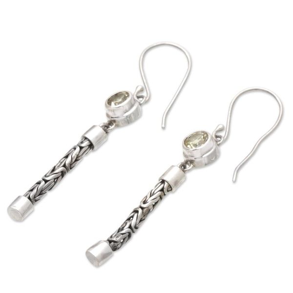 Alternate image for Faceted Citrine Sterling Silver Dangle Earrings from Bali Optimistic Journey