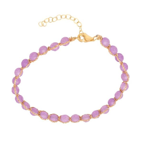 Alternate image for Artisan Crafted Bracelet with Purple Quartz Purple and Gold