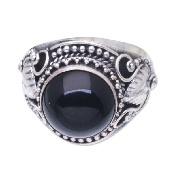Alternate image for Onyx Sterling Silver Cocktail Ring from Bali Majestic Vitality