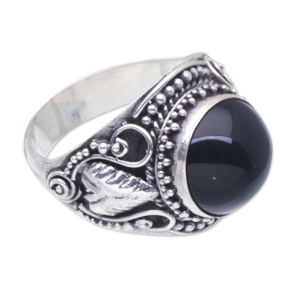 Alternate image for Onyx Sterling Silver Cocktail Ring from Bali Majestic Vitality