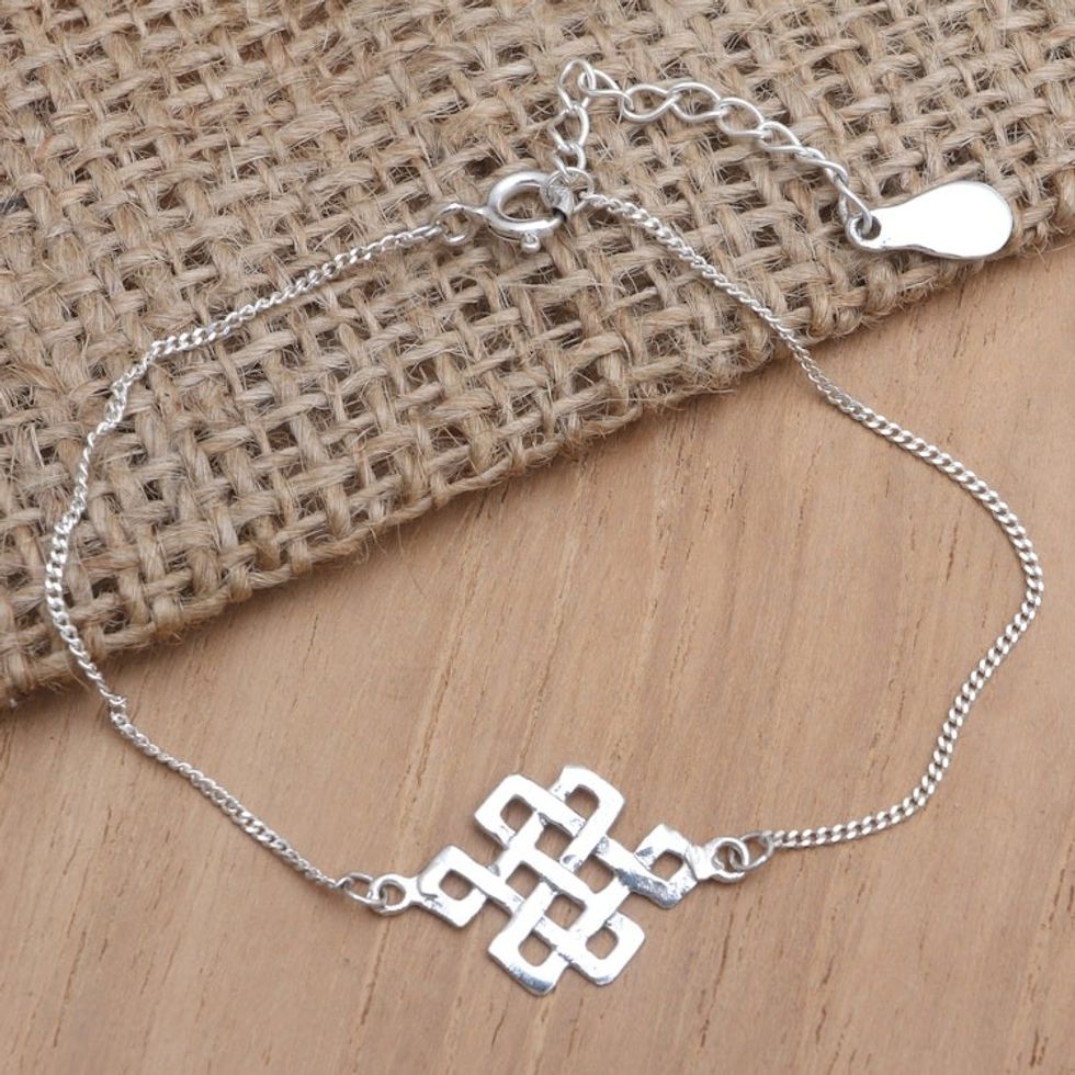 Artisan Crafted Sterling Pendant Bracelet 'Celtic Inspiration'