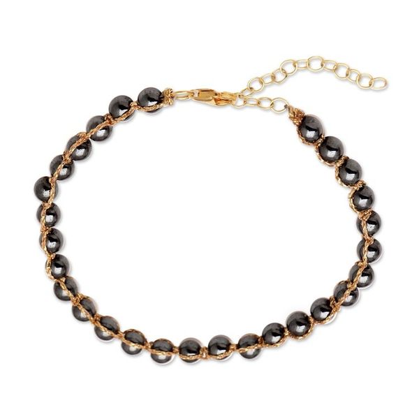Alternate image for Artisan Crafted Hematite Bracelet Charcoal and Gold