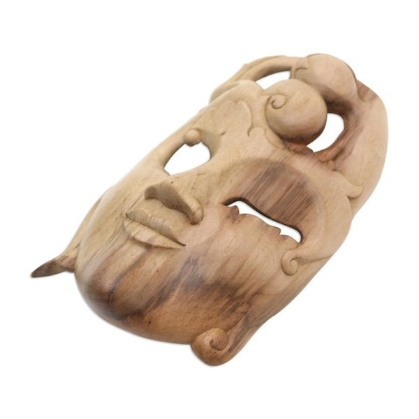 Alternate image for Artisan Crafted Wood Mask from Bali Mellow Mood
