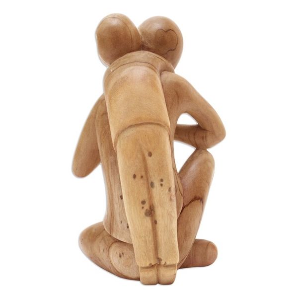 Alternate image for Father and Child Hibiscus Wood Statuette My Hero