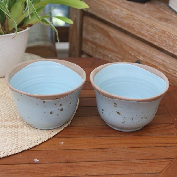 Alternate image for Dessert Bowls Handmade in Java Pair Blue Bell