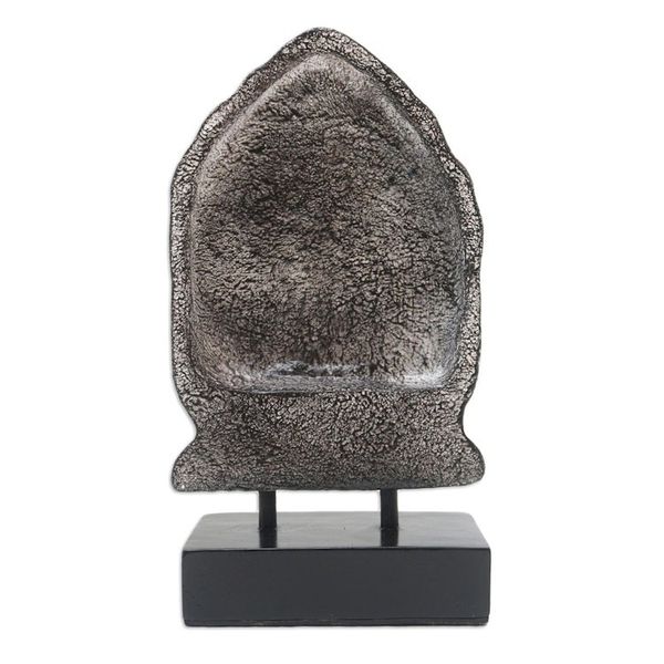 Alternate image for Handcrafted Cement Buddha Statuette from Java Two Faces of Buddha