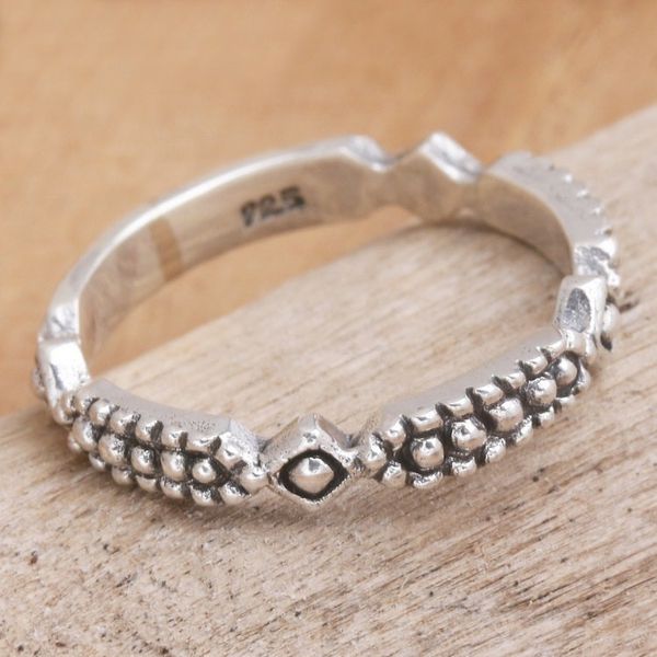 Alternate image for Artisan Crafted Sterling Silver Band Ring from Bali United in Joy