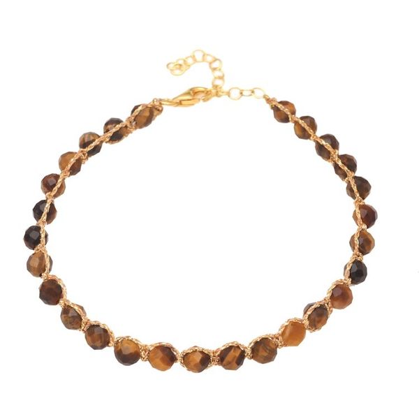 Alternate image for 18k Gold-Accented Tigers Eye Bracelet Brown and Gold