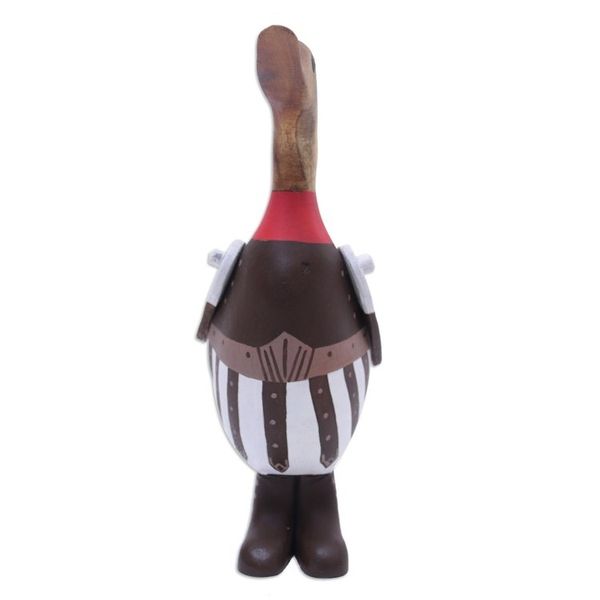 Alternate image for Bamboo and Teak Wood Duck Sculpture in Roman Attires Soldier Duck of Rome