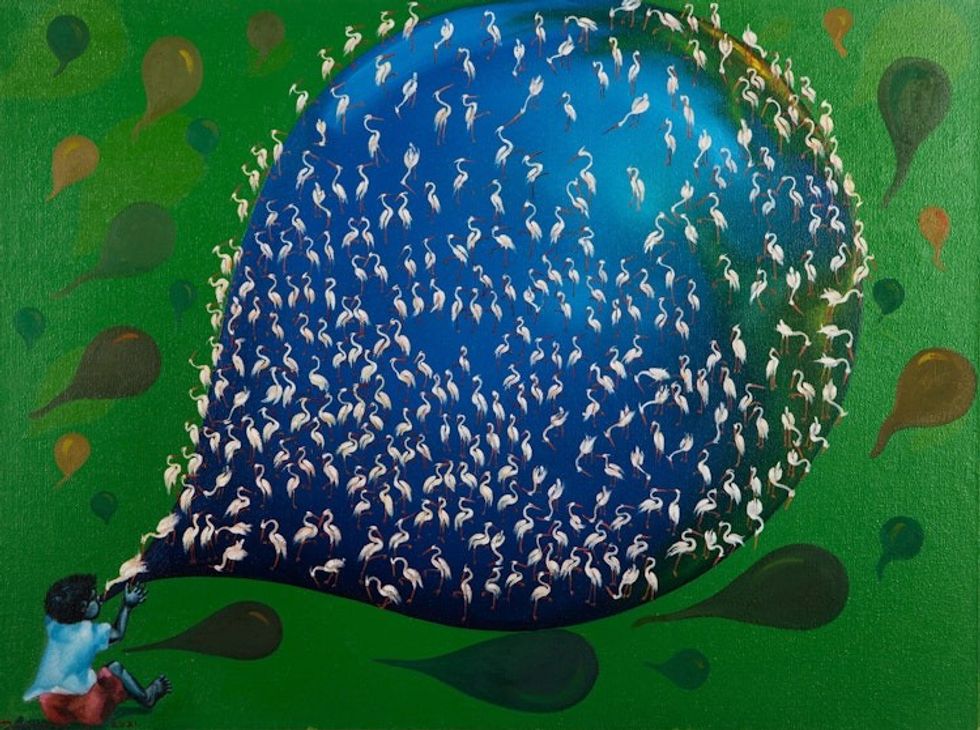 Surreal Oil Painting from Balinese Artist 'Little Creator'