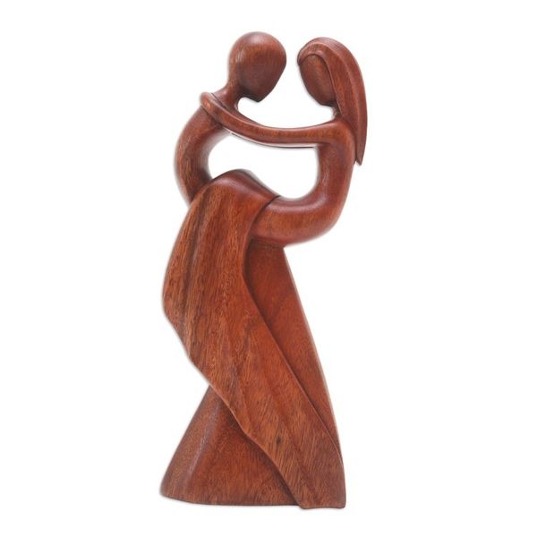 Alternate image for Hand Carved Romantic Suar Wood Statuette Romantic Fairytale