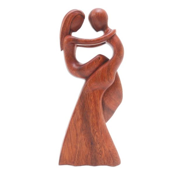 Alternate image for Hand Carved Romantic Suar Wood Statuette Romantic Fairytale