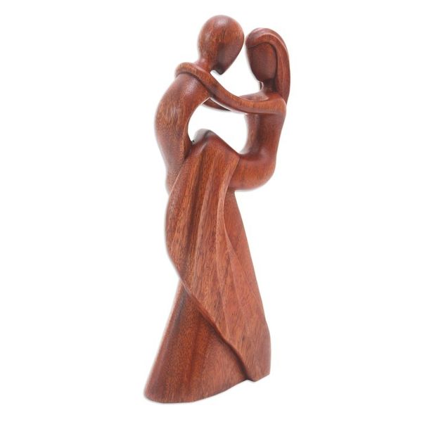 Alternate image for Hand Carved Romantic Suar Wood Statuette Romantic Fairytale