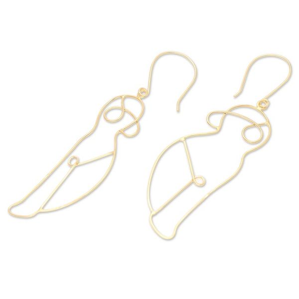 Alternate image for Hand Crafted Gold-Plated Dangle Earrings from Indonesia Body Language