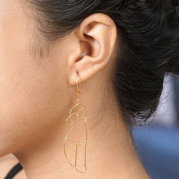Alternate image for Hand Crafted Gold-Plated Dangle Earrings from Indonesia Body Language