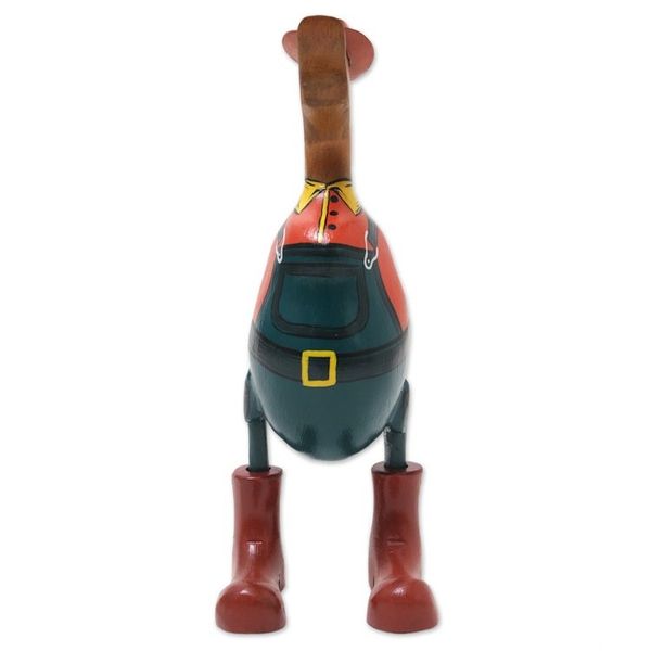 Alternate image for Hand-Crafted Bamboo Root and Teak Wood Farmer Duck Figurine Farmer Duck