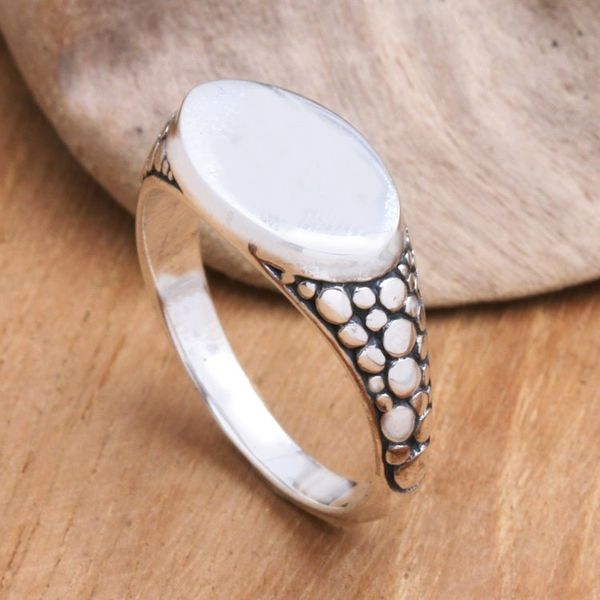 Alternate image for Bubble-Themed Sterling Silver Domed Ring from Bali Fine Ocean