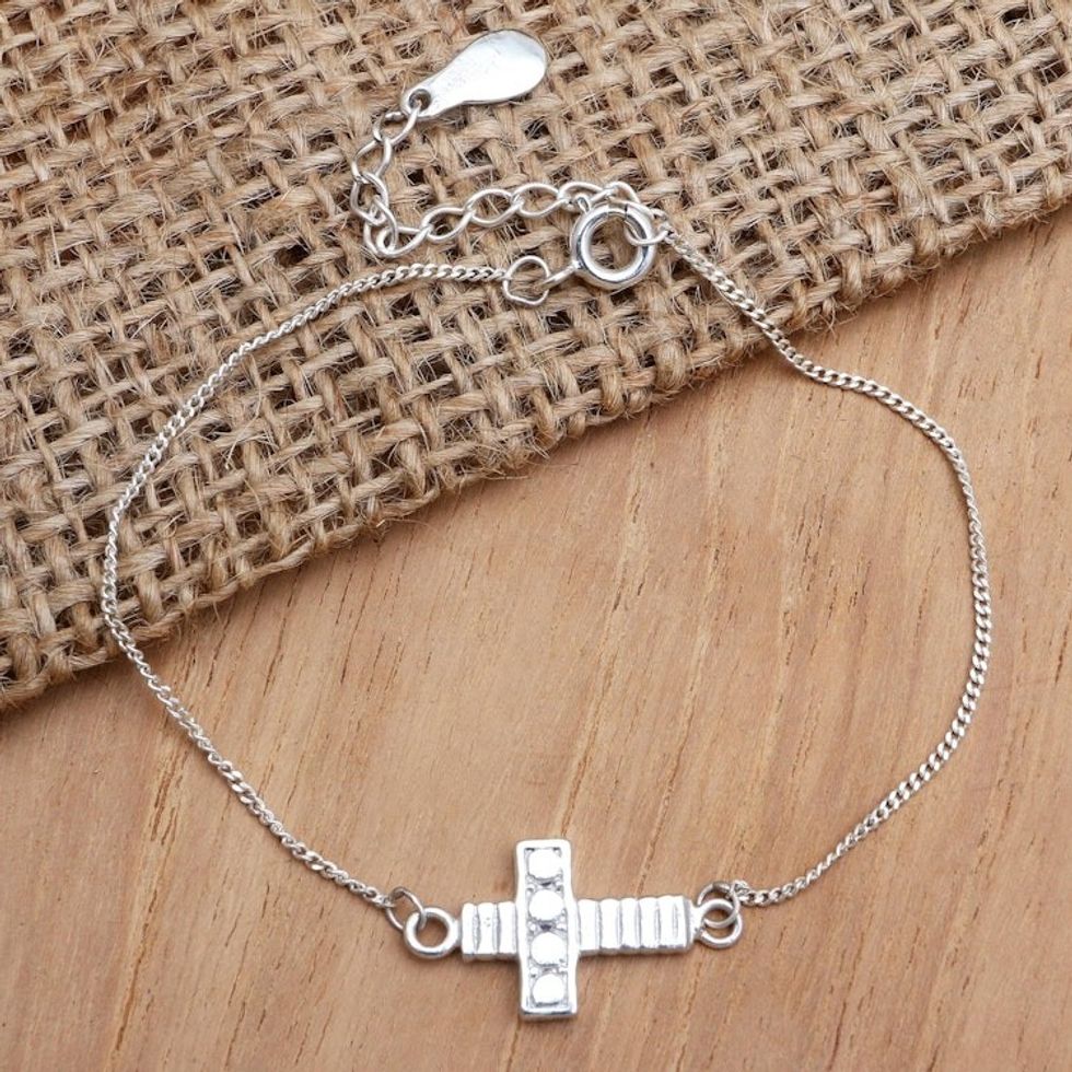 Artisan Handmade Cross Bracelet 'In His Light'