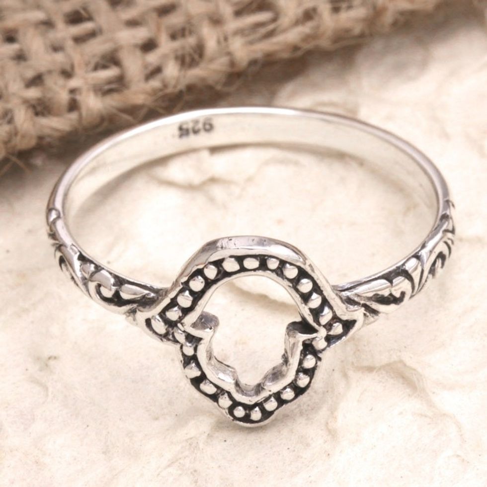 Sterling Silver Cocktail Ring with Hamsa Formation from Bali 'Hamsa Shadow'