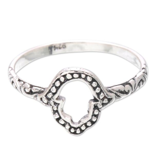 Alternate image for Sterling Silver Cocktail Ring with Hamsa Formation from Bali Hamsa Shadow