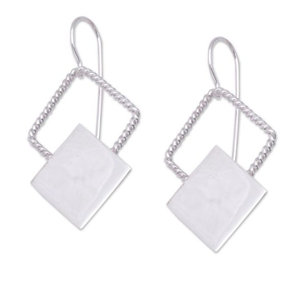 Alternate image for Handcrafted 925 Sterling Silver Drop Earrings from Bali Your Reflection